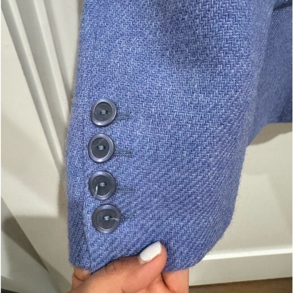 CYRILLIS Paris 100% wool fitted blazer blue size 8 C3 preppy academia - Picture 7 of 13